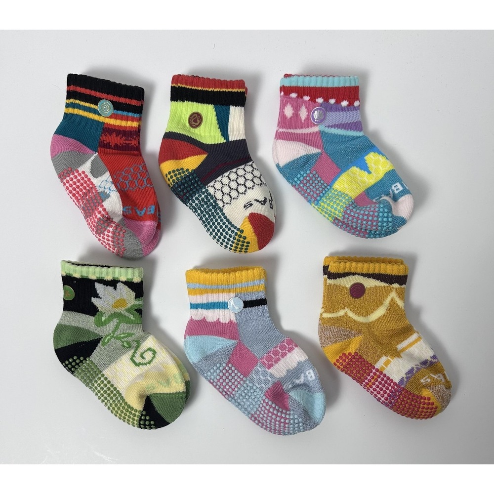 Bombas Disney Anti-Skid Socks Unisex Kids One Size Multicolor Grip 6 Pairs - Picture 4 of 4